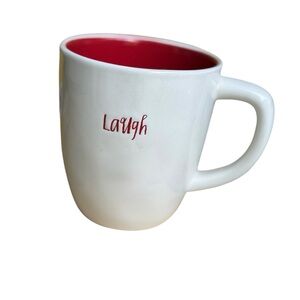 Rae Dunn White and Red 'Laugh' Mug